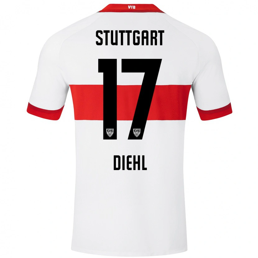 Danxen Herren Justin Diehl #17 Weiß Rot Heimtrikot Trikot 2024/25 T-Shirt