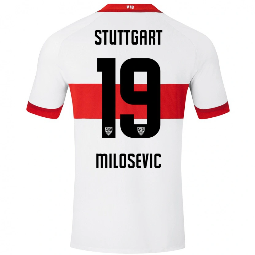 Danxen Herren Jovan Milosevic #19 Weiß Rot Heimtrikot Trikot 2024/25 T-Shirt