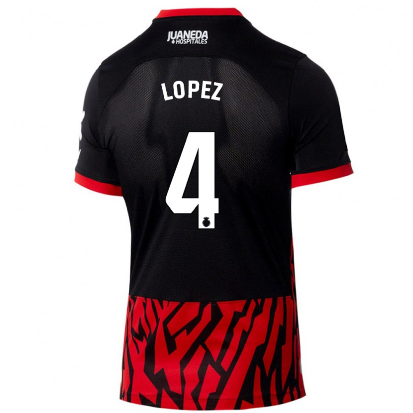 Danxen Herren David López #4 Schwarz Rot Heimtrikot Trikot 2024/25 T-Shirt