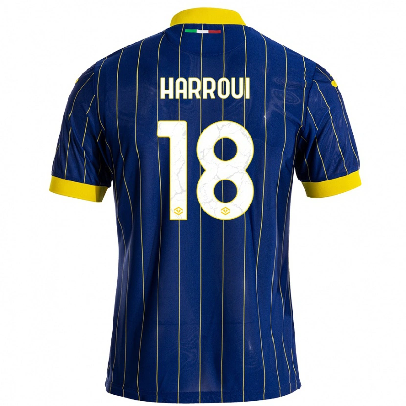 Danxen Herren Abdou Harroui #18 Blau Gelb Heimtrikot Trikot 2024/25 T-Shirt