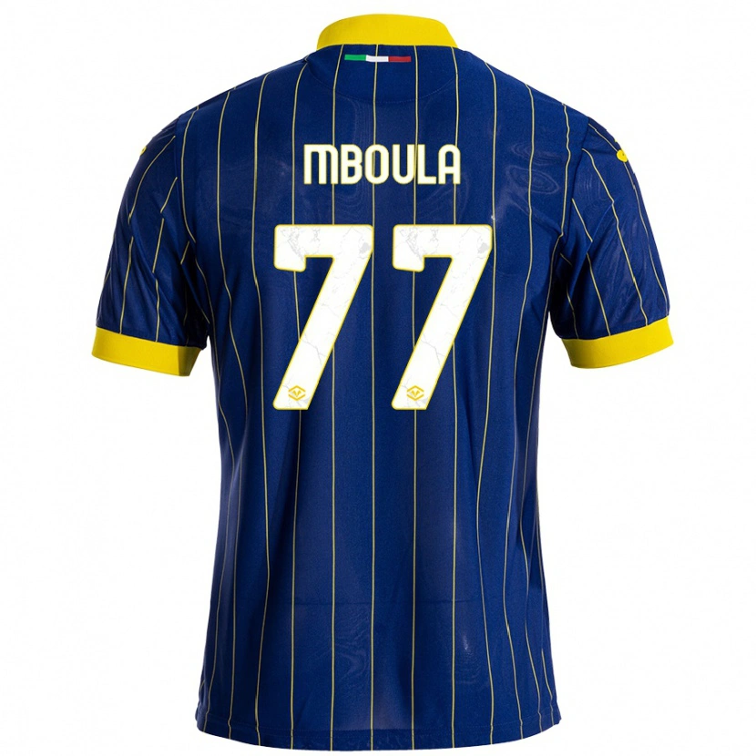 Danxen Herren Jordi Mboula #77 Blau Gelb Heimtrikot Trikot 2024/25 T-Shirt