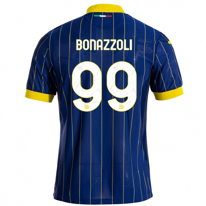 Danxen Herren Federico Bonazzoli #99 Blau Gelb Heimtrikot Trikot 2024/25 T-Shirt