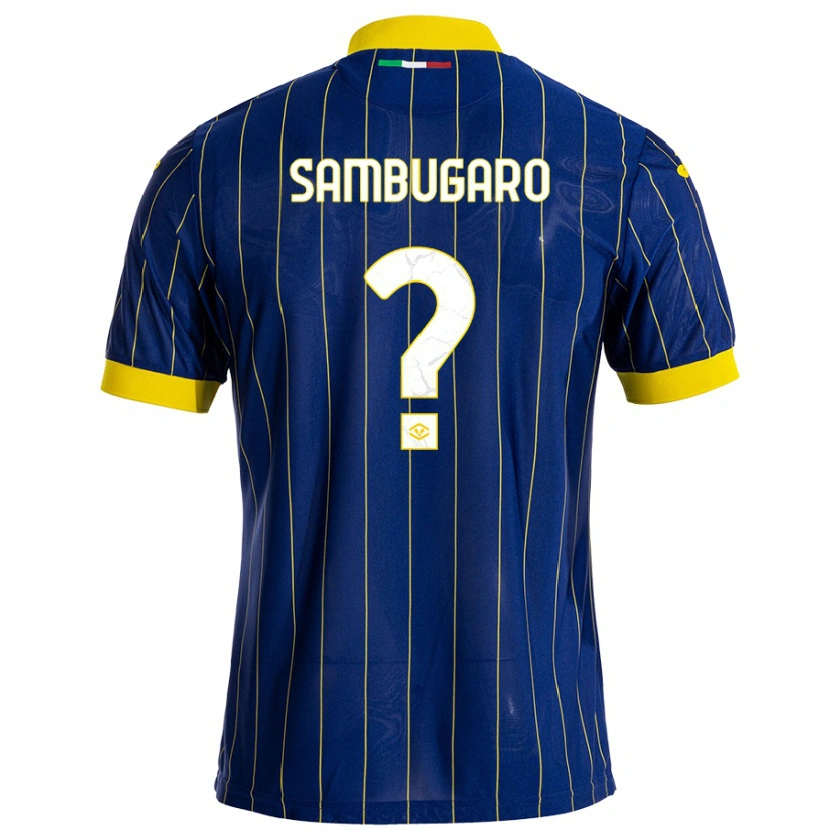 Danxen Herren Mattia Sambugaro #0 Blau Gelb Heimtrikot Trikot 2024/25 T-Shirt