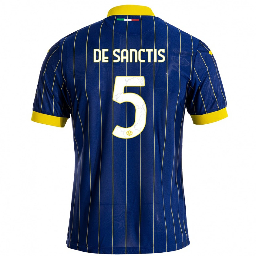 Danxen Herren Aurora De Sanctis #5 Blau Gelb Heimtrikot Trikot 2024/25 T-Shirt