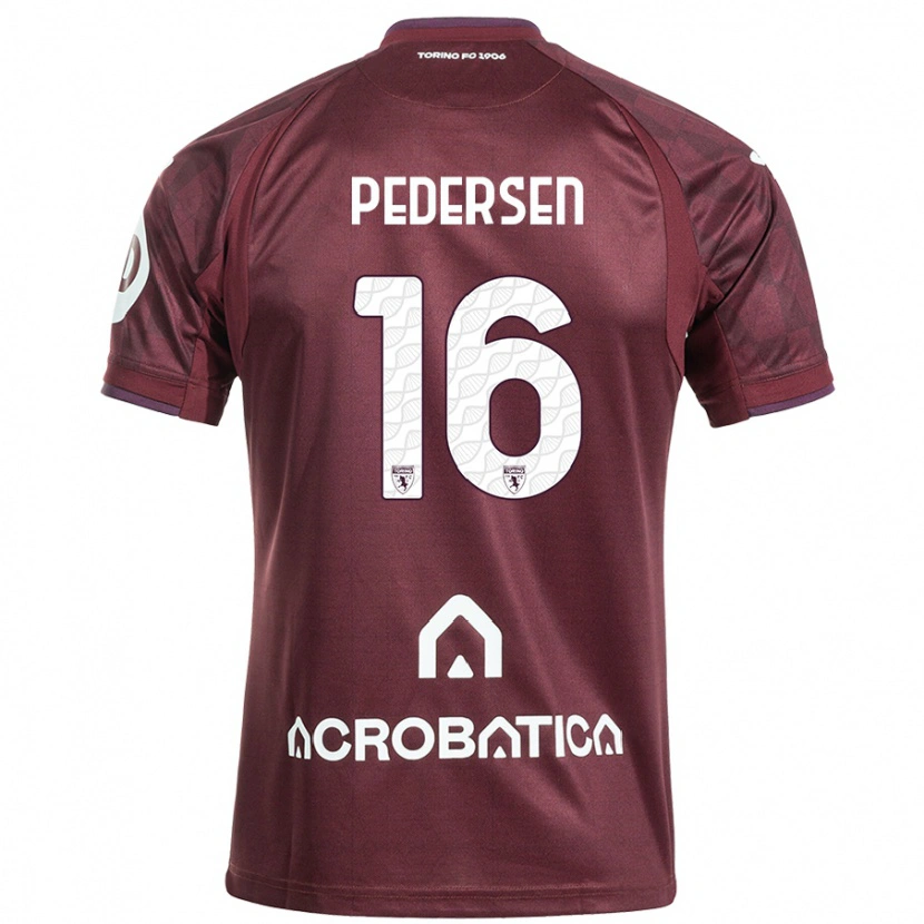 Danxen Herren Marcus Pedersen #16 Kastanienbraun Weiß Heimtrikot Trikot 2024/25 T-Shirt