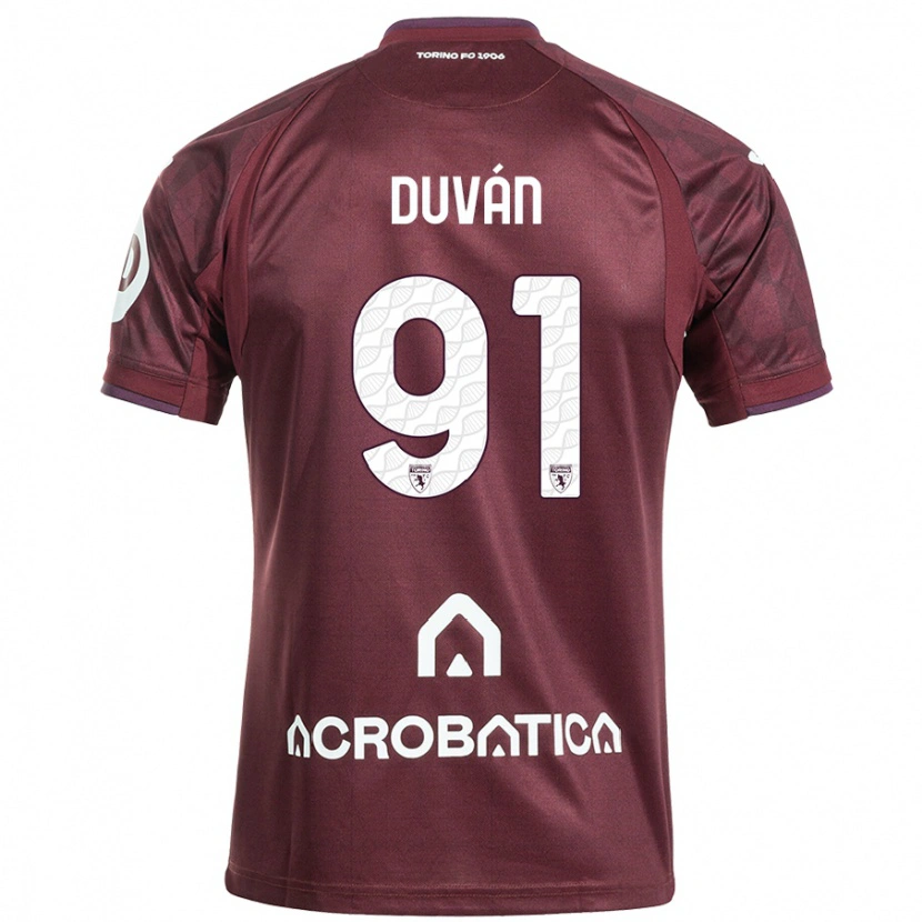 Danxen Herren Duván Zapata #91 Kastanienbraun Weiß Heimtrikot Trikot 2024/25 T-Shirt