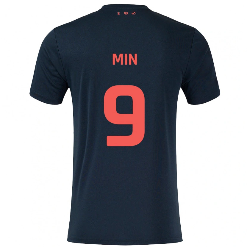 Danxen Herren David Min #9 Schwarz Rot Auswärtstrikot Trikot 2024/25 T-Shirt