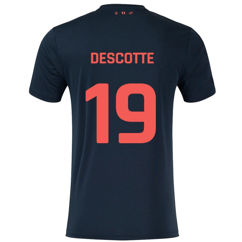 Danxen Herren Anthony Descotte #19 Schwarz Rot Auswärtstrikot Trikot 2024/25 T-Shirt