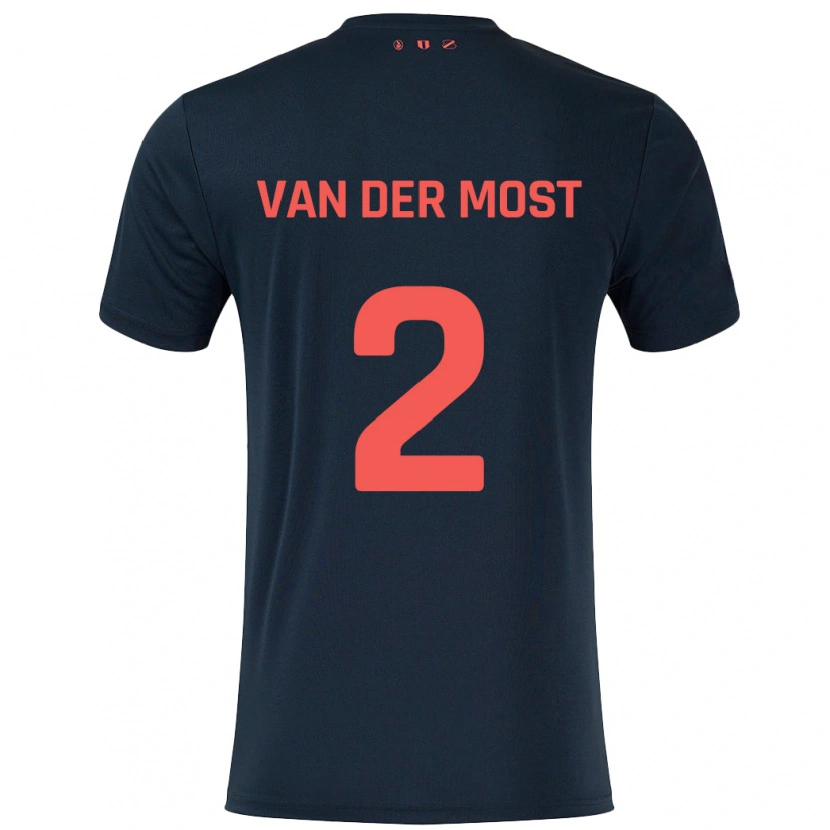 Danxen Herren Liza Van Der Most #2 Schwarz Rot Auswärtstrikot Trikot 2024/25 T-Shirt