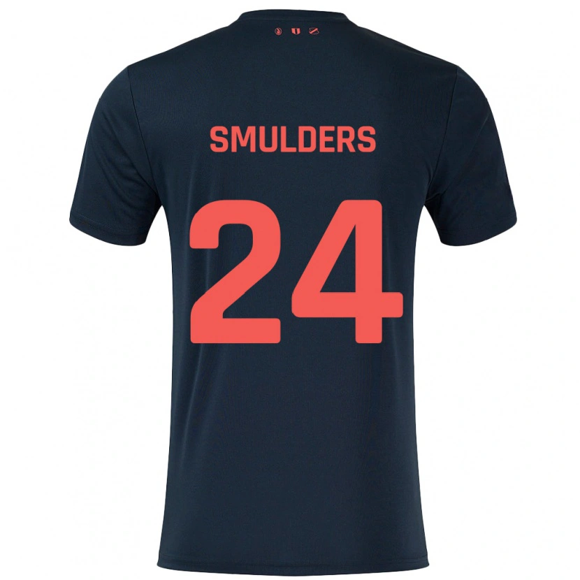 Danxen Herren Anniek Smulders #24 Schwarz Rot Auswärtstrikot Trikot 2024/25 T-Shirt