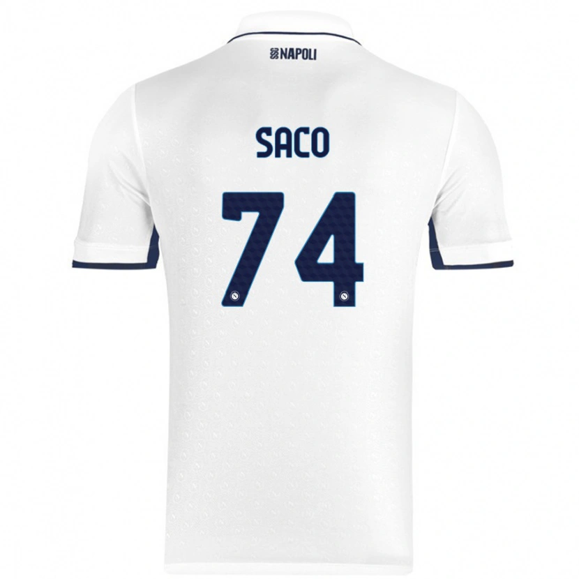 Danxen Herren Coli Saco #74 Weiß Königsblau Auswärtstrikot Trikot 2024/25 T-Shirt