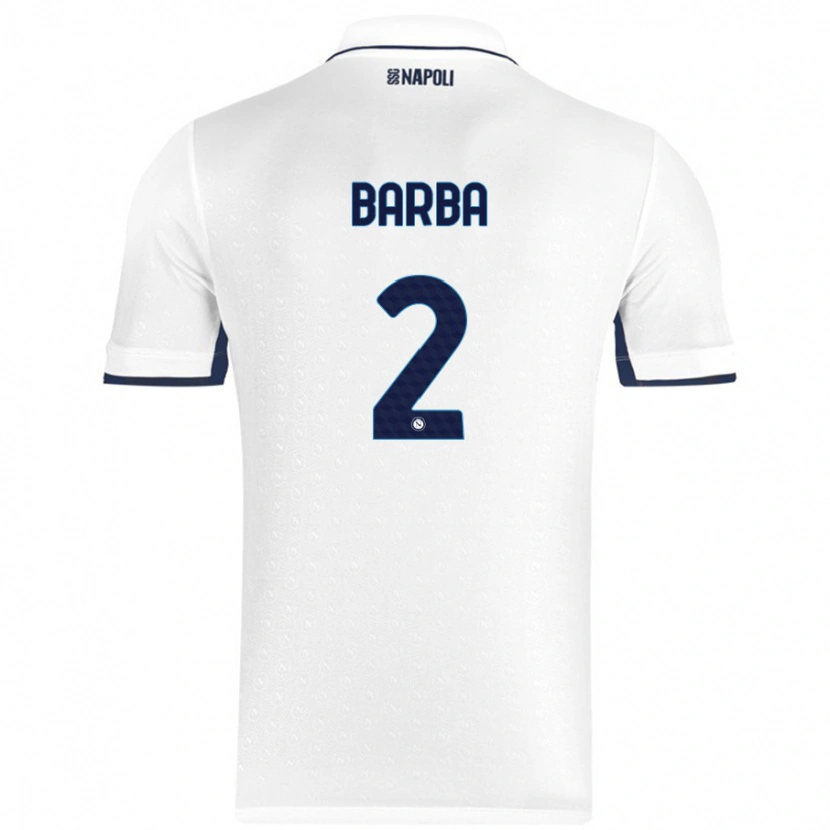 Danxen Herren Benedetto Barba #2 Weiß Königsblau Auswärtstrikot Trikot 2024/25 T-Shirt