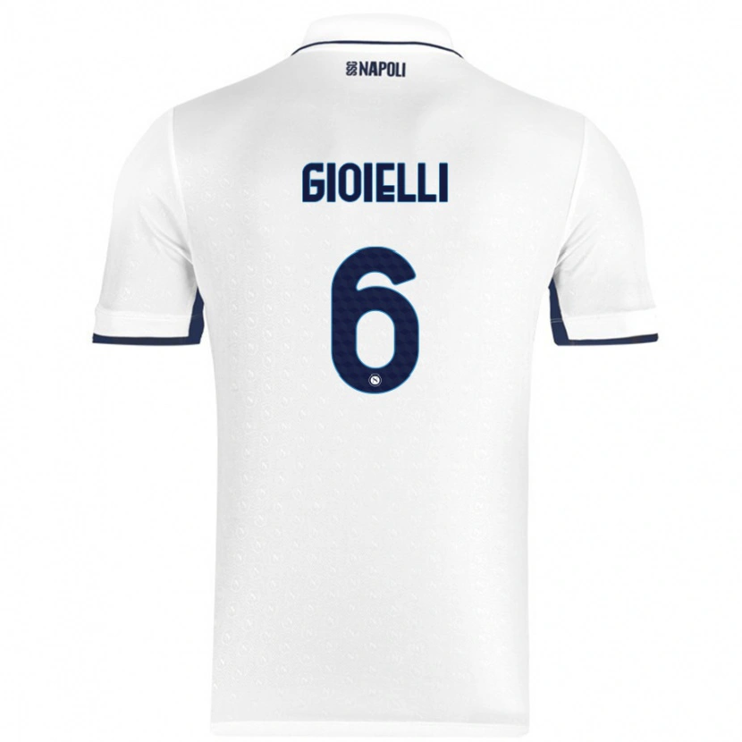 Danxen Herren Francesco Pio Gioielli #6 Weiß Königsblau Auswärtstrikot Trikot 2024/25 T-Shirt