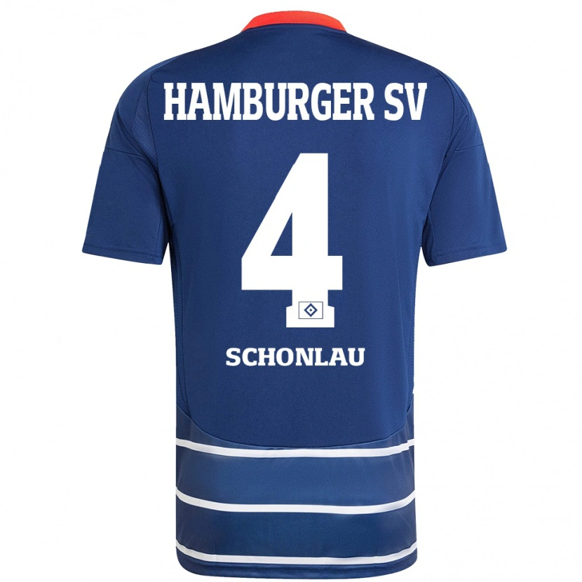 Danxen Herren Sebastian Schonlau #4 Dunkelblau Auswärtstrikot Trikot 2024/25 T-Shirt