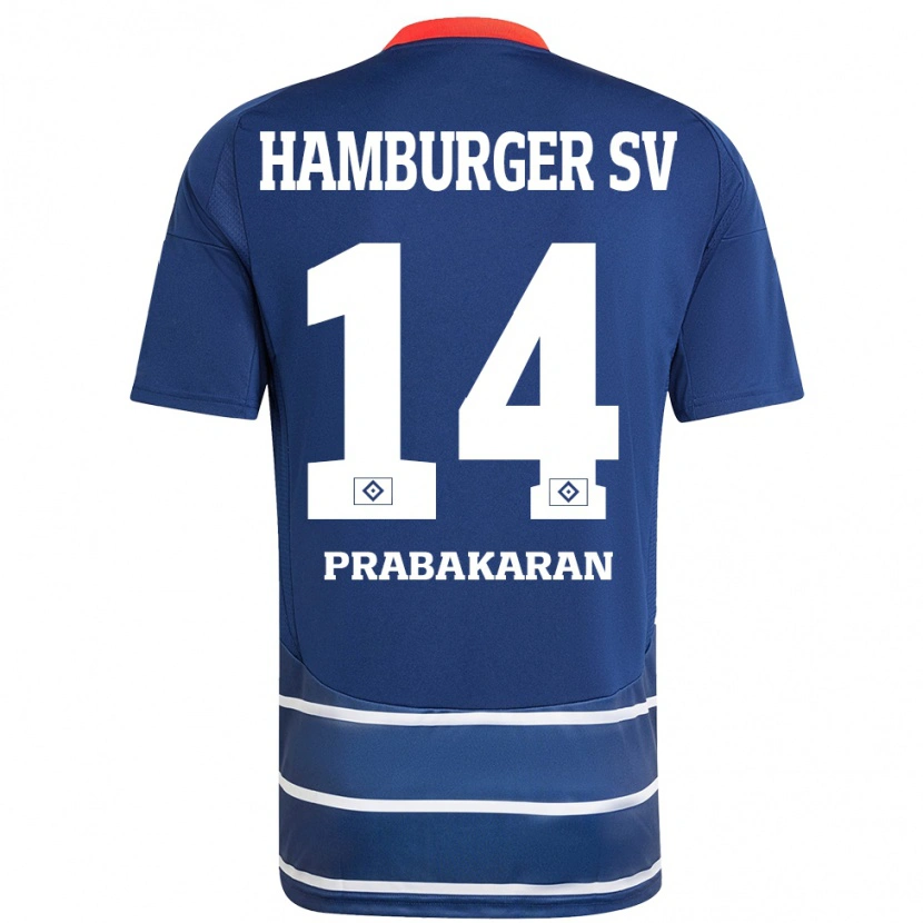 Danxen Herren Nilavan Prabakaran #14 Dunkelblau Auswärtstrikot Trikot 2024/25 T-Shirt