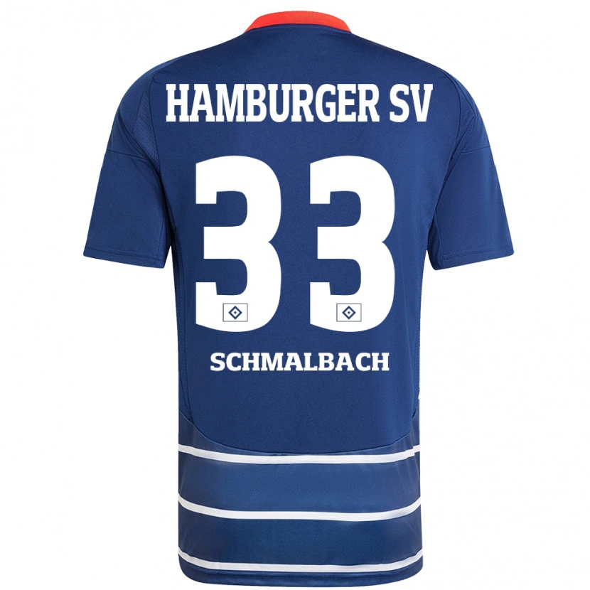 Danxen Herren Sebastian Schmalbach #33 Dunkelblau Auswärtstrikot Trikot 2024/25 T-Shirt