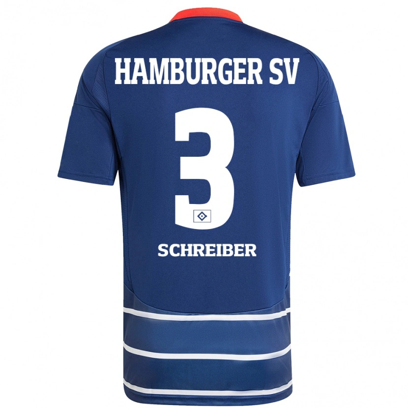 Danxen Herren David Schreiber #3 Dunkelblau Auswärtstrikot Trikot 2024/25 T-Shirt