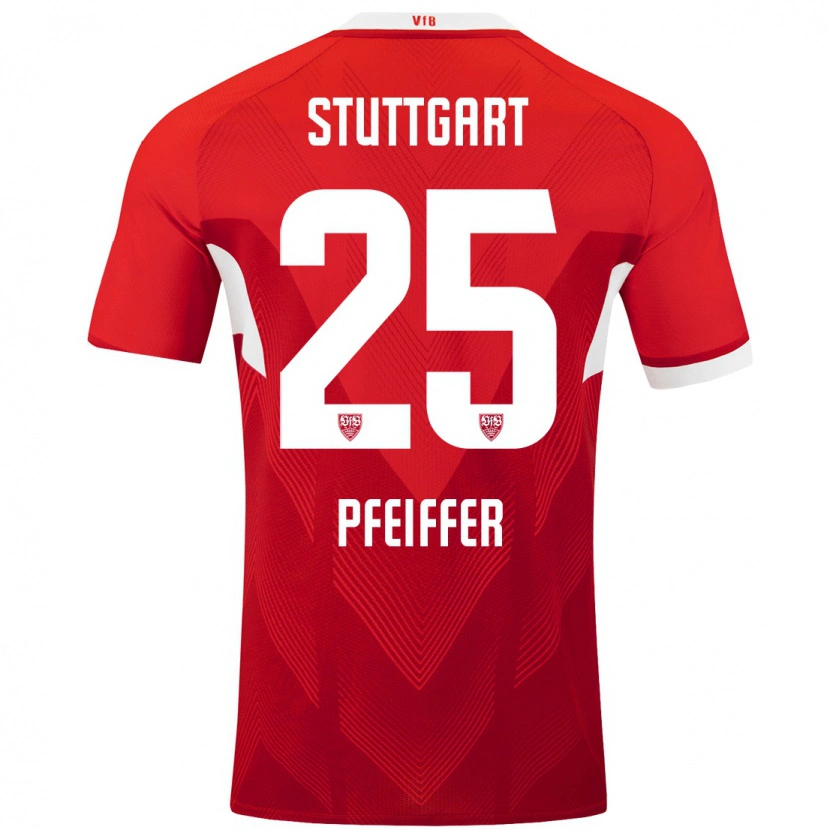 Danxen Herren Luca Pfeiffer #25 Rot Weiß Auswärtstrikot Trikot 2024/25 T-Shirt