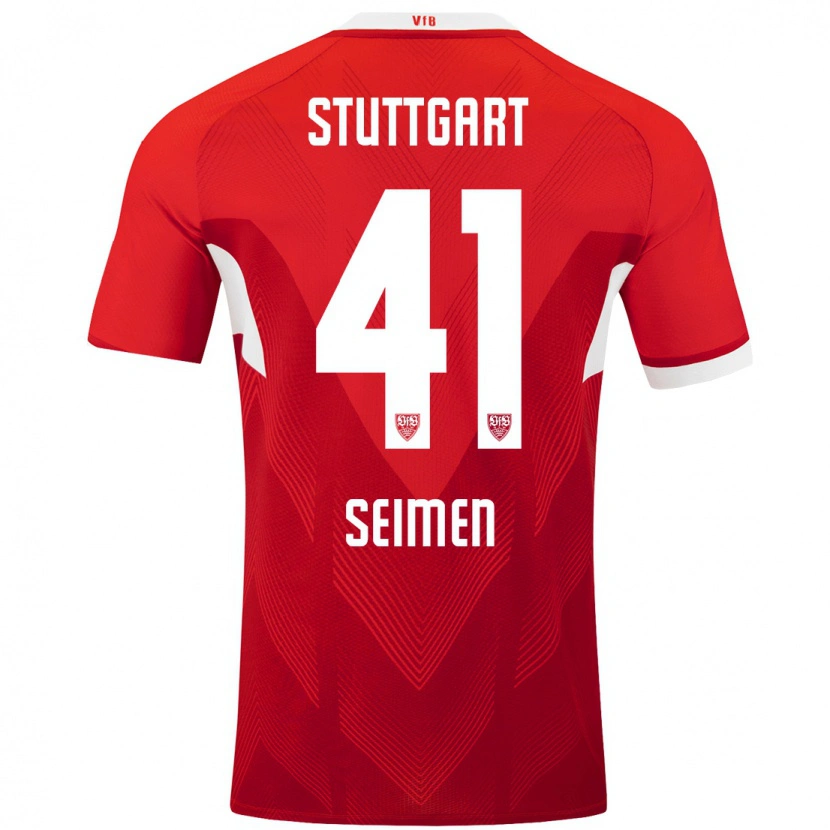 Danxen Herren Dennis Seimen #41 Rot Weiß Auswärtstrikot Trikot 2024/25 T-Shirt