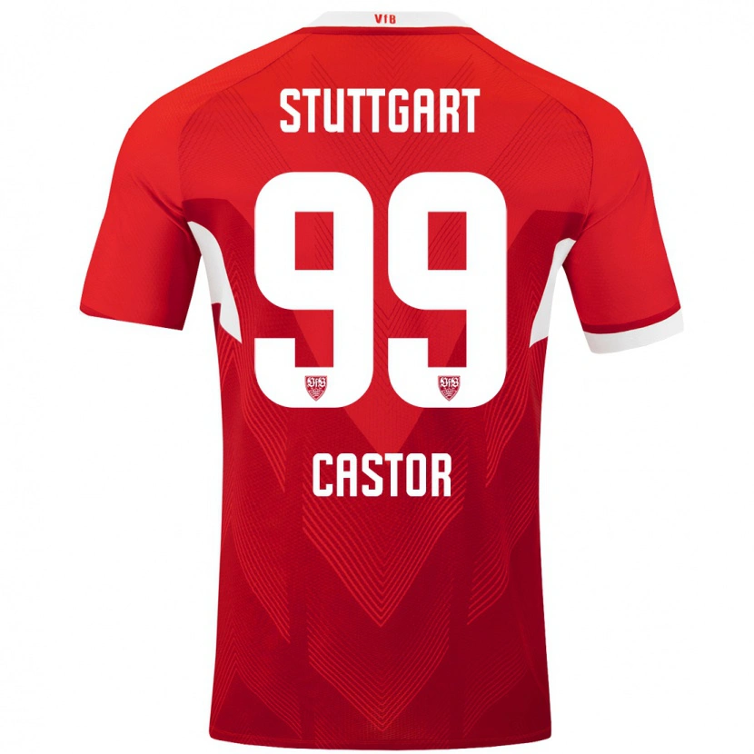 Danxen Herren Gillian Castor #99 Rot Weiß Auswärtstrikot Trikot 2024/25 T-Shirt