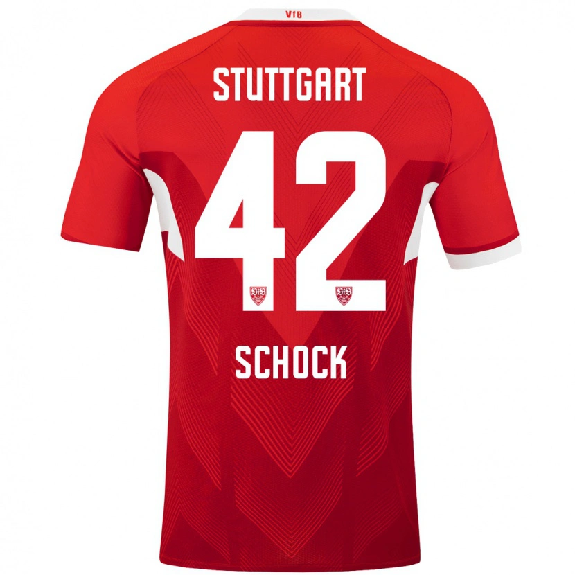 Danxen Herren Florian Schock #42 Rot Weiß Auswärtstrikot Trikot 2024/25 T-Shirt