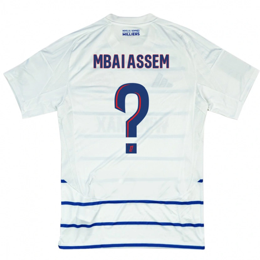 Danxen Herren Chris Mbaï-Assem #0 Weiß Blau Auswärtstrikot Trikot 2024/25 T-Shirt