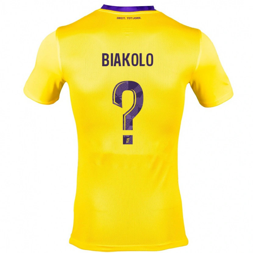 Danxen Herren Tony Biakolo #0 Gelb Lila Auswärtstrikot Trikot 2024/25 T-Shirt