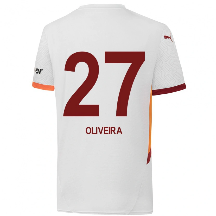 Danxen Herren Sérgio Oliveira #27 Weiß Gelb Rot Auswärtstrikot Trikot 2024/25 T-Shirt