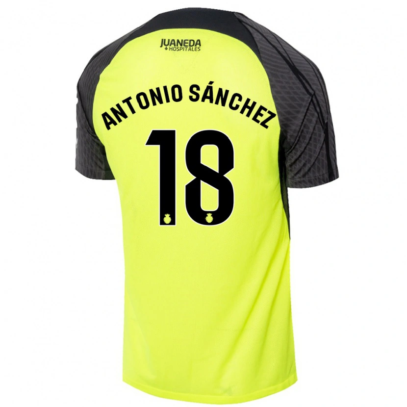 Danxen Herren Antonio Sánchez #18 Fluoreszierend Grün Schwarz Auswärtstrikot Trikot 2024/25 T-Shirt