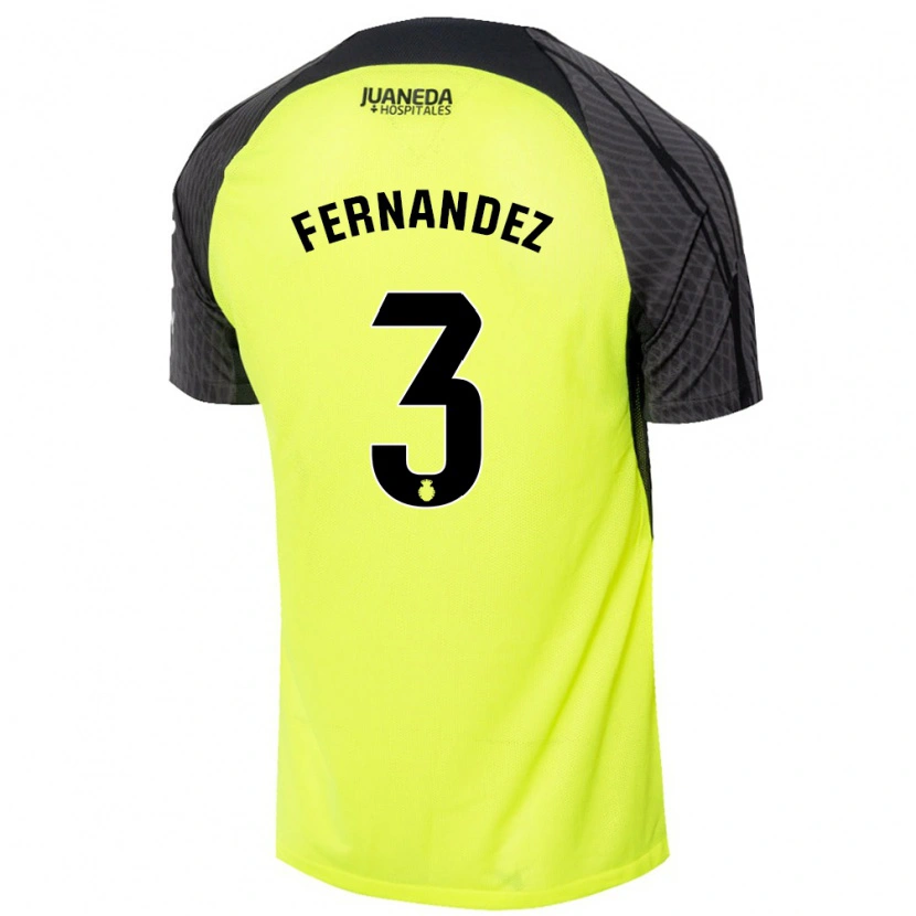 Danxen Herren Marcos Fernández #3 Fluoreszierend Grün Schwarz Auswärtstrikot Trikot 2024/25 T-Shirt