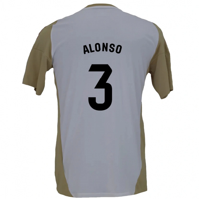 Danxen Herren Julio Alonso #3 Braunweiß Auswärtstrikot Trikot 2024/25 T-Shirt