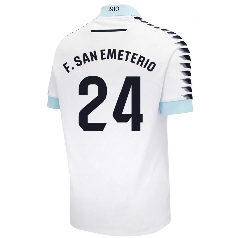 Danxen Herren Fede San Emeterio #24 Weiß Blau Auswärtstrikot Trikot 2024/25 T-Shirt