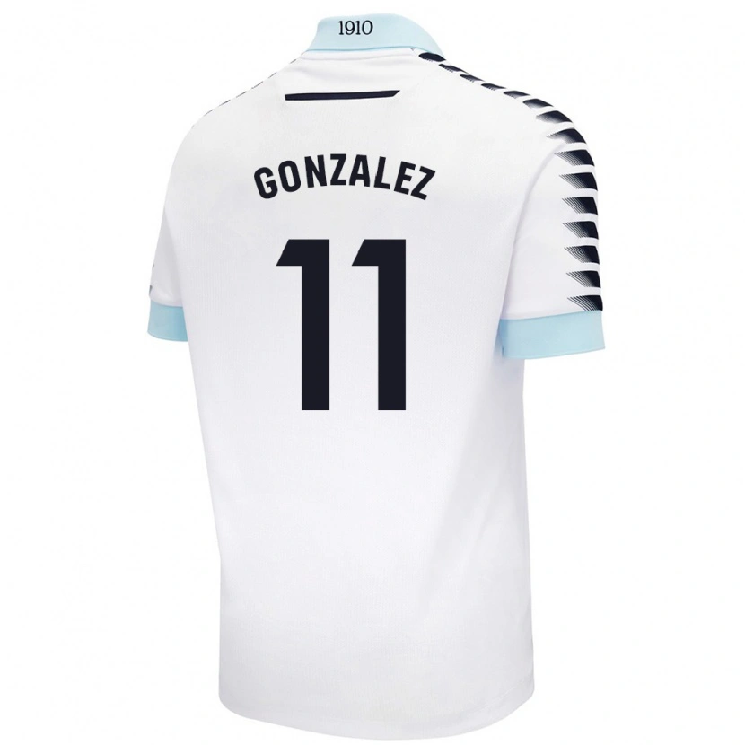 Danxen Herren Chus González #11 Weiß Blau Auswärtstrikot Trikot 2024/25 T-Shirt