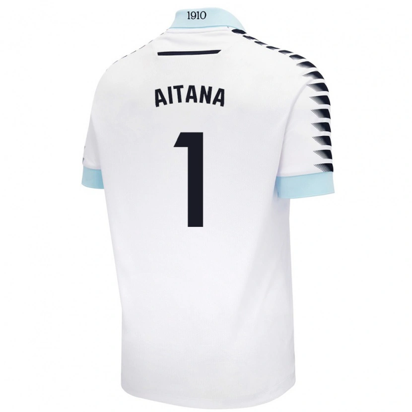 Danxen Herren Aitana #1 Weiß Blau Auswärtstrikot Trikot 2024/25 T-Shirt