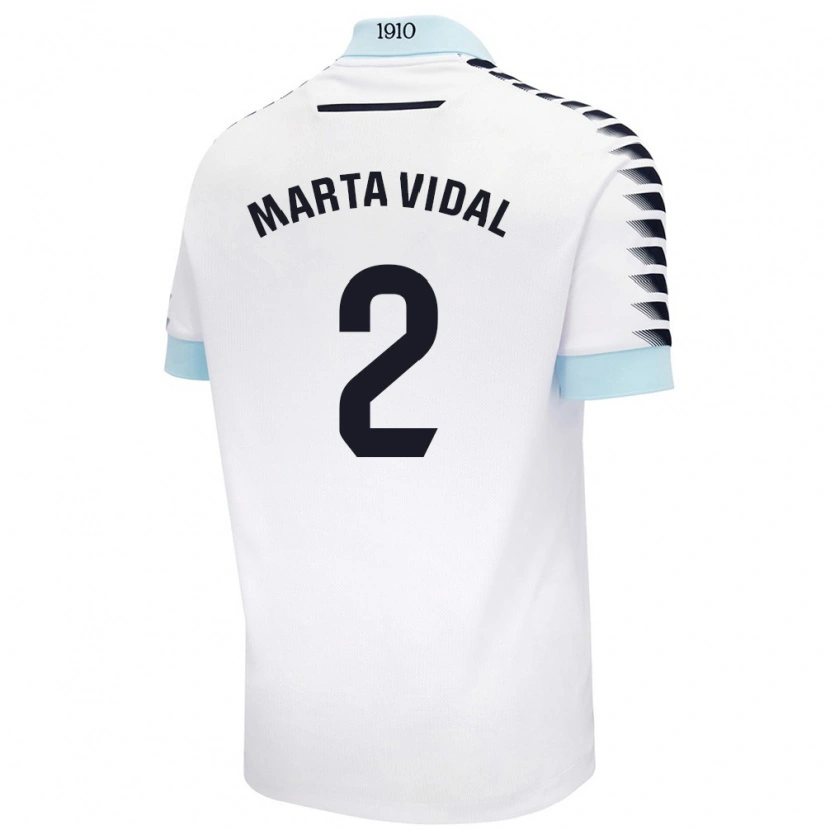 Danxen Herren Marta Vidal Vela #2 Weiß Blau Auswärtstrikot Trikot 2024/25 T-Shirt