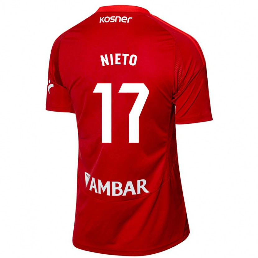 Danxen Herren Carlos Nieto #17 Weiß Blau Auswärtstrikot Trikot 2024/25 T-Shirt