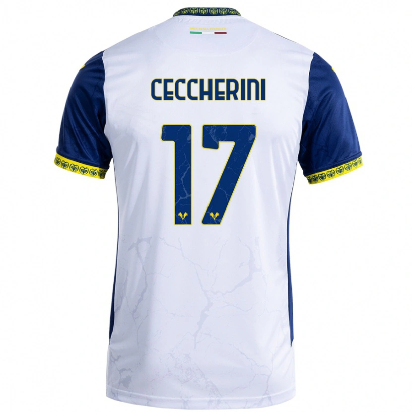 Danxen Herren Federico Ceccherini #17 Weiß Blau Auswärtstrikot Trikot 2024/25 T-Shirt