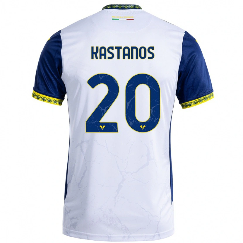 Danxen Herren Grigoris Kastanos #20 Weiß Blau Auswärtstrikot Trikot 2024/25 T-Shirt