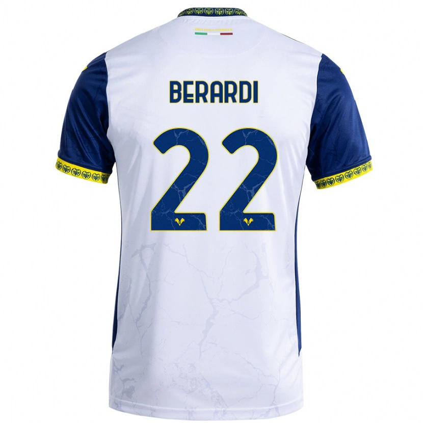 Danxen Herren Alessandro Berardi #22 Weiß Blau Auswärtstrikot Trikot 2024/25 T-Shirt