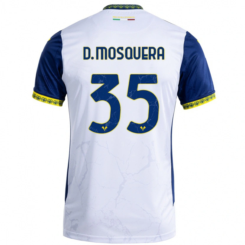 Danxen Herren Daniel Mosquera #35 Weiß Blau Auswärtstrikot Trikot 2024/25 T-Shirt