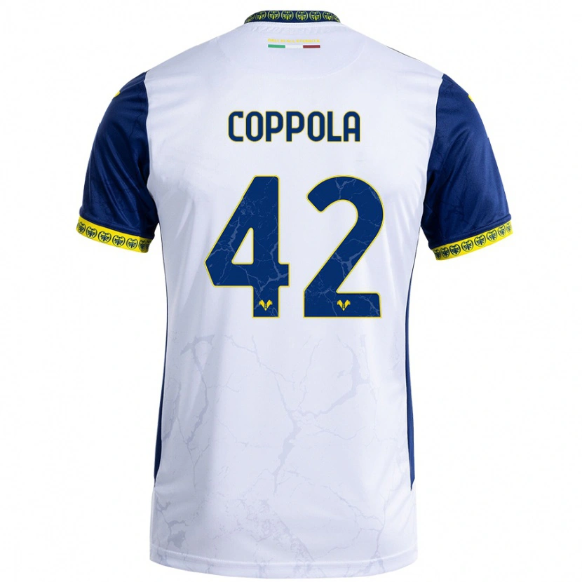 Danxen Herren Diego Coppola #42 Weiß Blau Auswärtstrikot Trikot 2024/25 T-Shirt