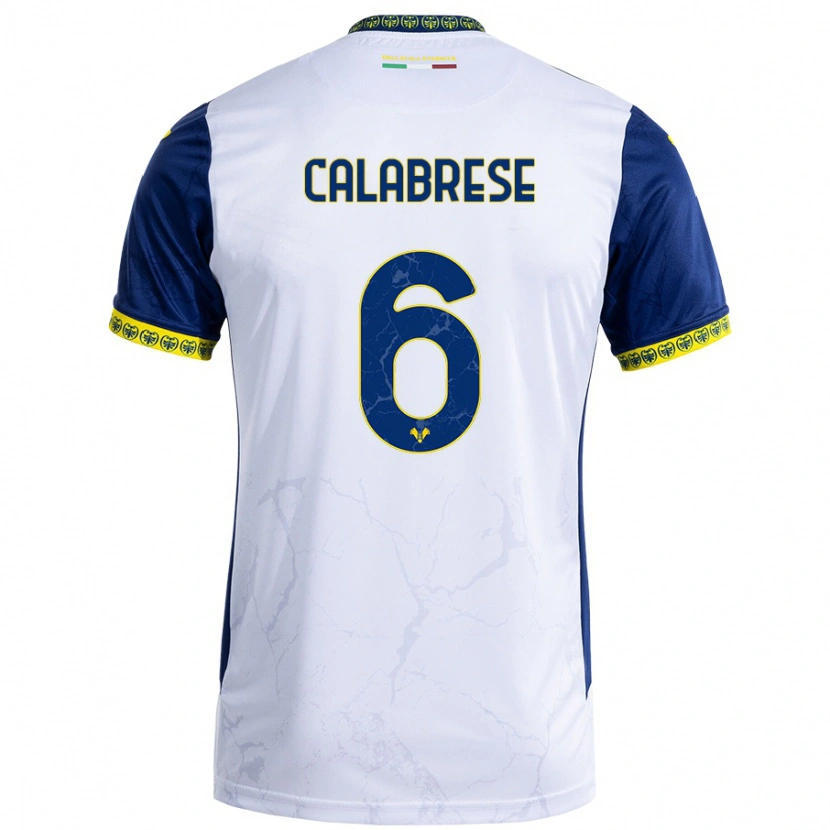 Danxen Herren Nicolò Calabrese #6 Weiß Blau Auswärtstrikot Trikot 2024/25 T-Shirt