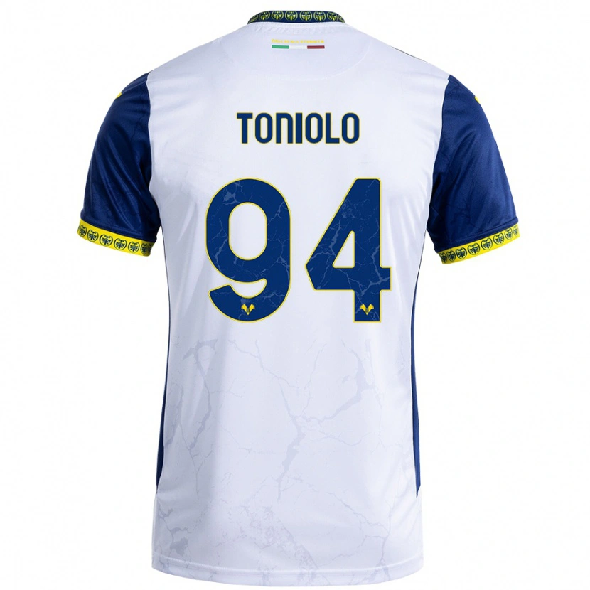 Danxen Herren Giacomo Toniolo #94 Weiß Blau Auswärtstrikot Trikot 2024/25 T-Shirt