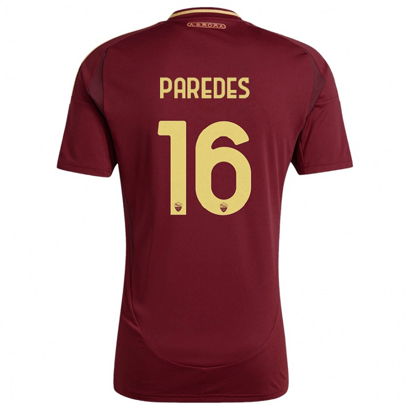 Danxen Damen Leandro Paredes #16 Rot Braun Gold Heimtrikot Trikot 2024/25 T-Shirt