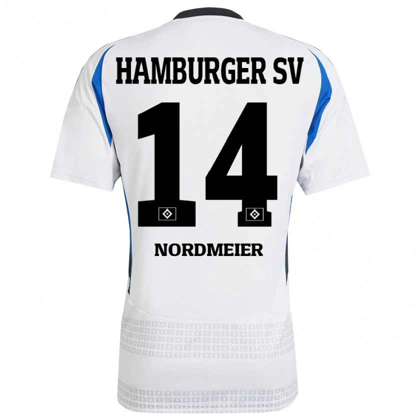 Danxen Damen Quentin Nordmeier #14 Weiß Blau Heimtrikot Trikot 2024/25 T-Shirt