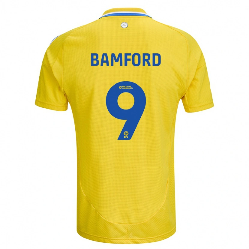 Danxen Damen Patrick Bamford #9 Gelb Blau Auswärtstrikot Trikot 2024/25 T-Shirt