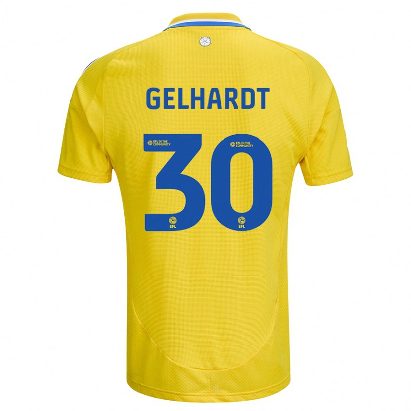 Danxen Damen Joe Gelhardt #30 Gelb Blau Auswärtstrikot Trikot 2024/25 T-Shirt