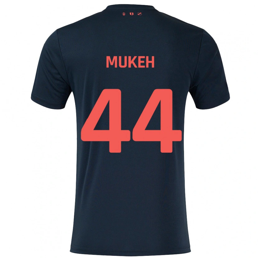 Danxen Damen Joshua Mukeh #44 Schwarz Rot Auswärtstrikot Trikot 2024/25 T-Shirt