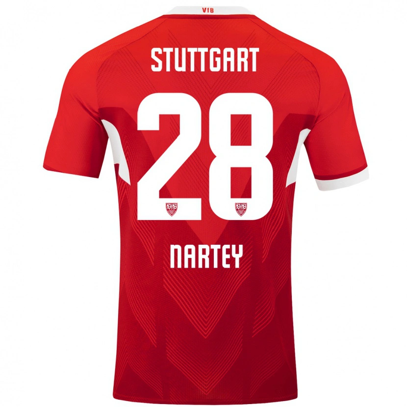 Danxen Damen Nikolas Nartey #28 Rot Weiß Auswärtstrikot Trikot 2024/25 T-Shirt