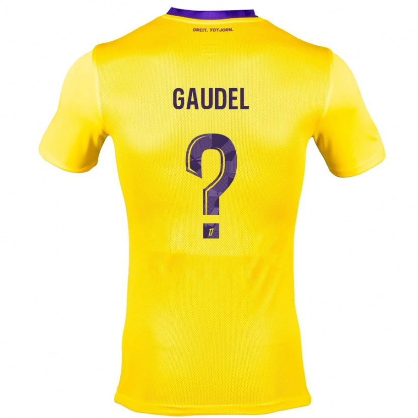 Danxen Damen Raphaël Gaudel #0 Gelb Lila Auswärtstrikot Trikot 2024/25 T-Shirt